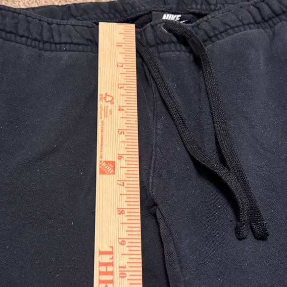 Nike Fleece Sweatpants Mens Small Black Straight Leg Elastic Waist Drawstring - Picture 7 of 10